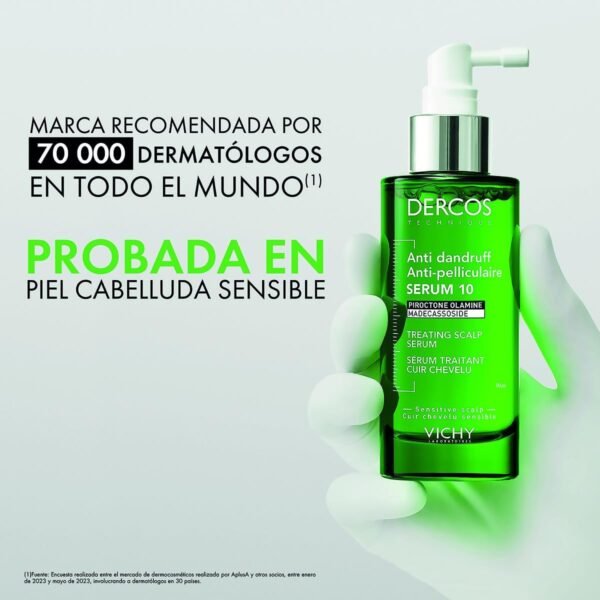 Vichy Dercos Serum 10 Siero antiforfora multi-benefici, riduce l'eccesso di sebo e meno irritazioni, per un cuoio capelluto più sano, con piroctone olamina, madecassoside e vitamina C 90 ml