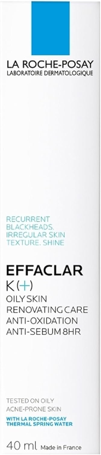 La Roche Posay Effaclar K (+), Trattamento Rinnovatore, Per Pelli Grasse, Azione Antiossidante e Seboregolatrice, Pelle Liscia e Opaca, con Vitamina E e Carnosina, 40 ml