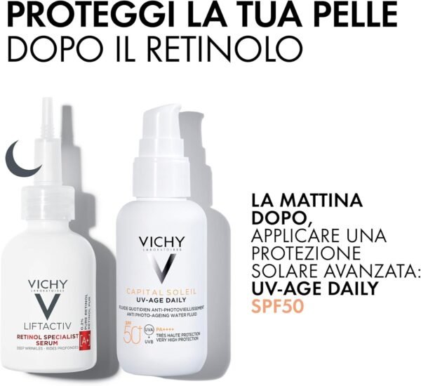 Vichy Liftactiv Specialist Retinol Serum, Siero Antietà al Retinolo, Adatto a Tutti i Tipi di Pelle, Azione Correttiva, Effetto Uniformante e Rigenerante, Formula con Tecnologia Retinol Guard, 30 ml