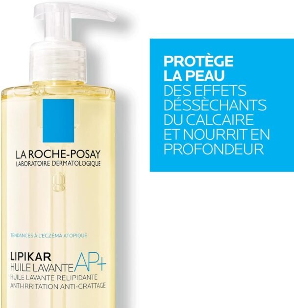 La Roche-Posay Lipikar AP+ Olio doccia detergente, per pelli sensibili, antiarrossamento, ultra-idratazione, formula con Aqua Posae Filiformis, burro di karitè, niacinamide, 400 ml