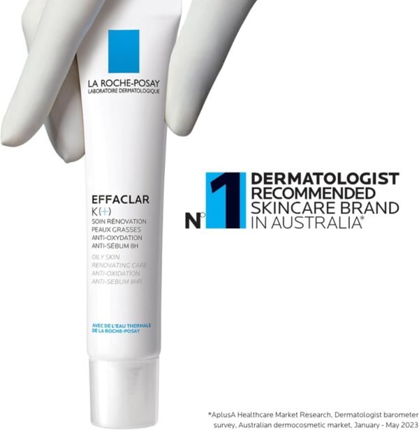 La Roche Posay Effaclar K (+), Trattamento Rinnovatore, Per Pelli Grasse, Azione Antiossidante e Seboregolatrice, Pelle Liscia e Opaca, con Vitamina E e Carnosina, 40 ml