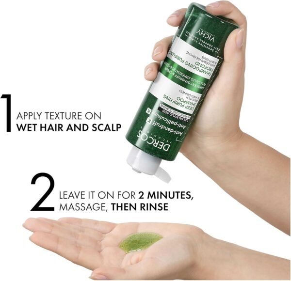 Vichy Dercos Shampoo Antiforfora K Per Tutti i Tipi di Capelli, Azione Purificante ed Esfoliante, Rimuove Sebo e Residui, Arricchito con Acido Salicilico, Piroctolamina e Glicerina, 250 ml