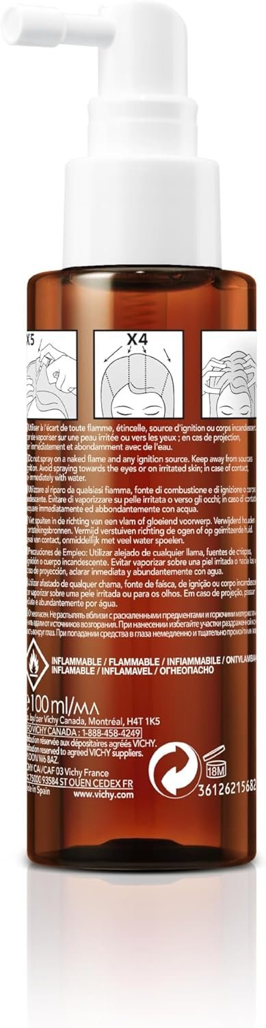 Vichy Dercos Trattamento concentrato per cuoio capelluto per moltiplicatore di massa capillare, aumento di volume e densità, con resveratrolo e stemossidina, Densi -Solutions, 100 ml