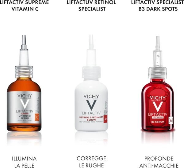 Vichy Liftactiv Specialist Retinol Serum, Siero Antietà al Retinolo, Adatto a Tutti i Tipi di Pelle, Azione Correttiva, Effetto Uniformante e Rigenerante, Formula con Tecnologia Retinol Guard, 30 ml