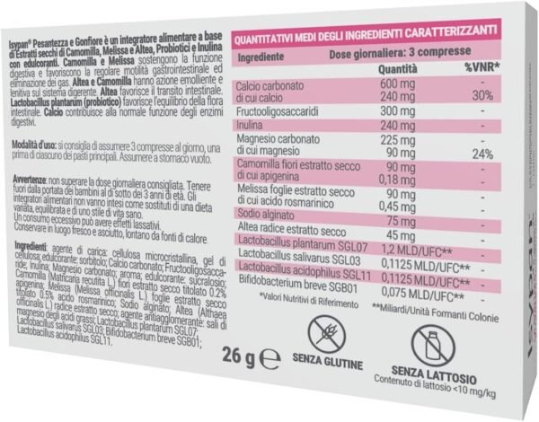 Pesantezza e Gonfiore - 40 Compresse Masticabili con Enzimi Digestivi e Carbone Attivo - Sollievo Rapido dai Gas e dalla Digestione Lenta [Pack of 2]