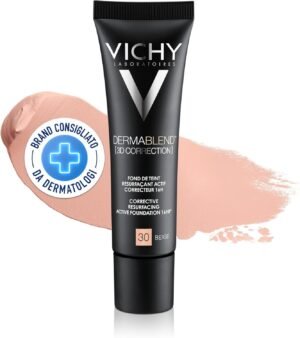 71rMTtaenlL._AC_SL1500_.jpg Vichy Dermablend Fondotinta Fluido Correzione 3D, Alta Coprenza, Imperfezioni Nascoste e Toni Uniformi per Pelli Grasse e Impure, Acido Salicilico, Tonalità:30, 30ml