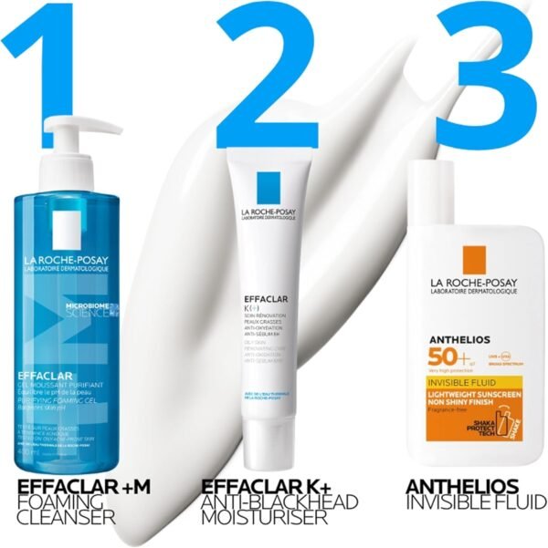 La Roche Posay Effaclar K (+), Trattamento Rinnovatore, Per Pelli Grasse, Azione Antiossidante e Seboregolatrice, Pelle Liscia e Opaca, con Vitamina E e Carnosina, 40 ml